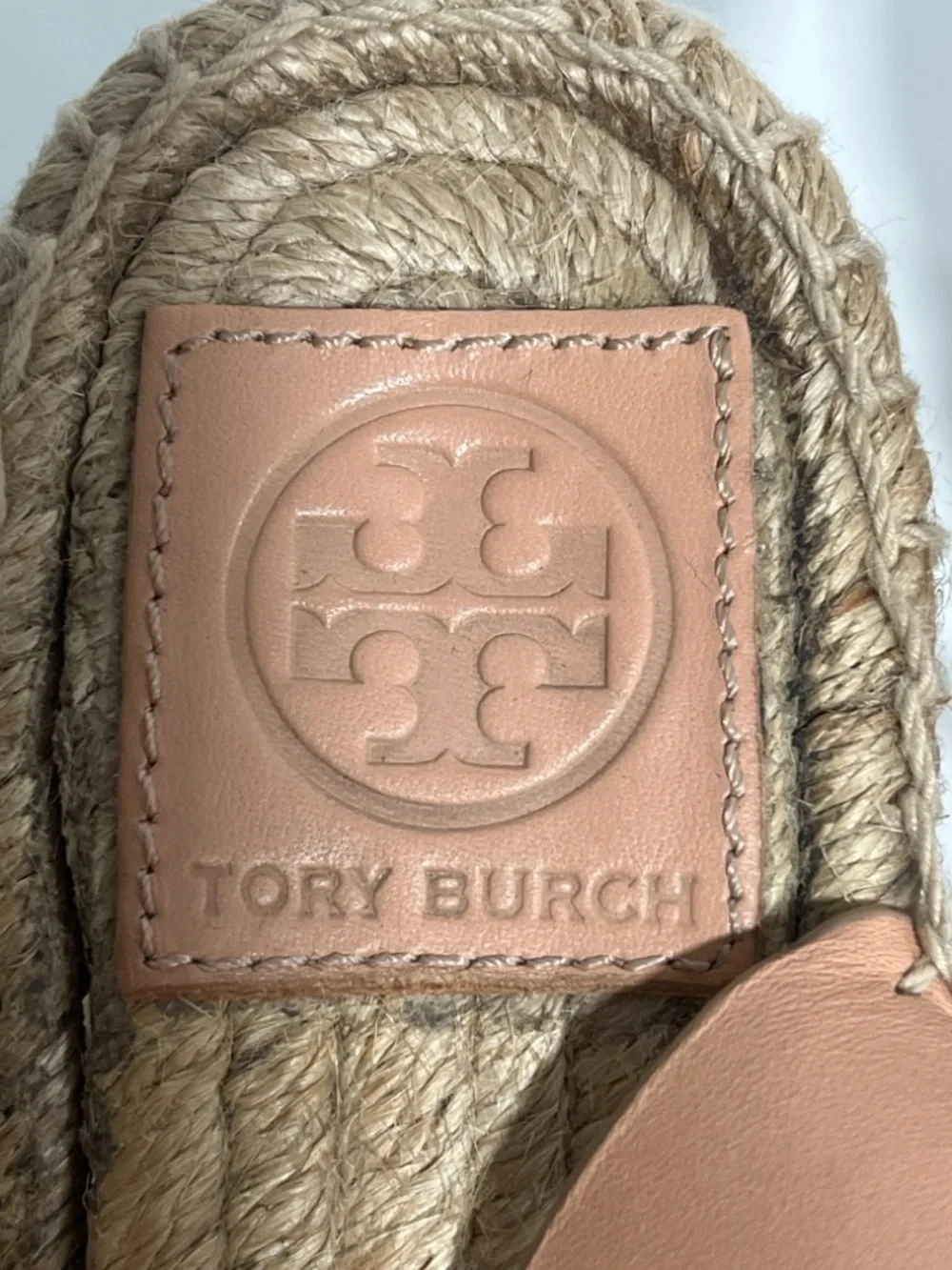 Tory Burch Tan Leather Espadrille Wedge Sandals Ankle Strap 8 Summer Resort Chic